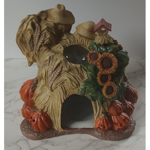 Partylite Scarecrow Family Tealight Holder Pumpkins Halloween Fall Decor P7323 - Picture 4 of 5